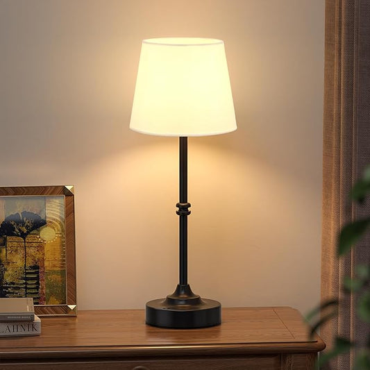 Kakanuo Rechargeable Cordless Table Lamp Black - 1 Pack 4000mAh Battery Operated Lamp, Touch Control Stepless Dimming, for Home Decor, Dining Table, Living Room, Bedroom