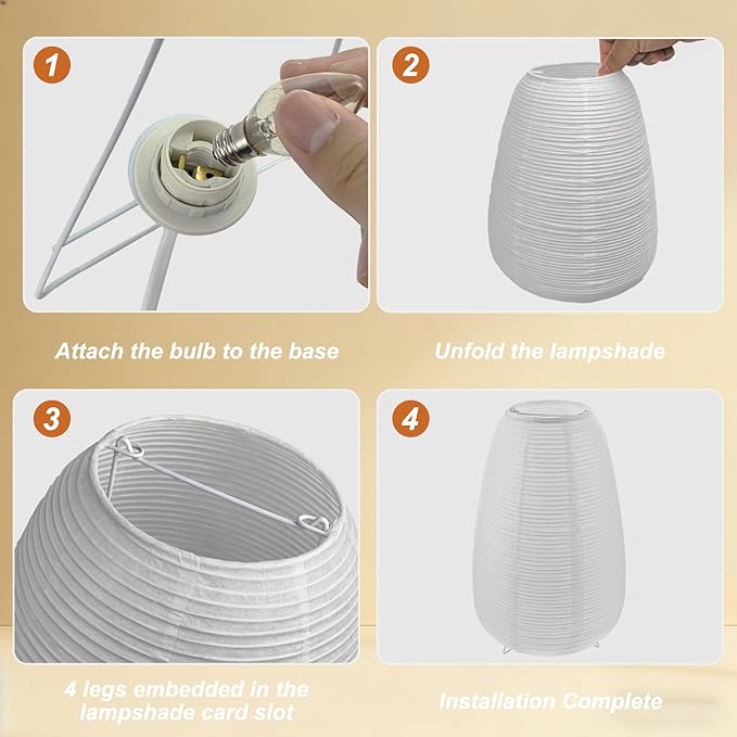 YY YEARCHY Table Lamp Paper Lamp Able Lamp Standing Lamps with Rice Paper Shade for Bedroom Livingroom(Long Type)