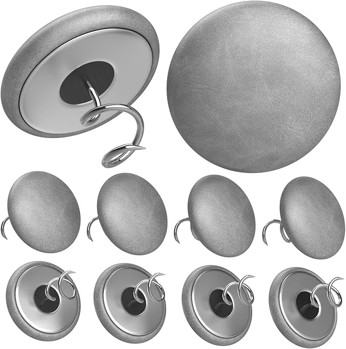 Leather Upholstery Pins for Bed Skirts, Slipcovers, Sofa & Armchair Covers – Secure Furniture Fabric (24, Light Gray)