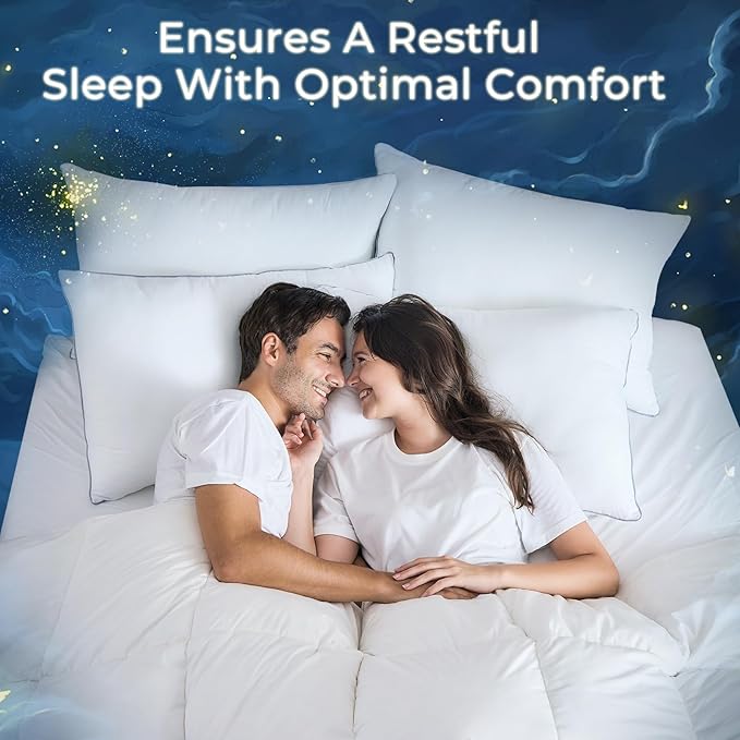 Sasttie King Size Pillows Set of 2, Bed Pillows for Side, Back, and Stomach Sleepers - Oeko-Tex Certified Supportive Down Alternative Plump Filling - Hotel Quality and Machine Washable, 2 Pack