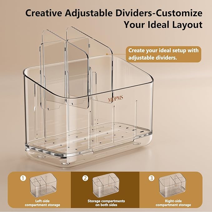 Toothbrush Holders for Bathroom Countertop Organizer, 5 Slots Large Capacity Electric Toothbrush Holder Wall-Mount for Space Saving, Tooth Brush and Toothpaste Holder with Dividers for Easy Clean