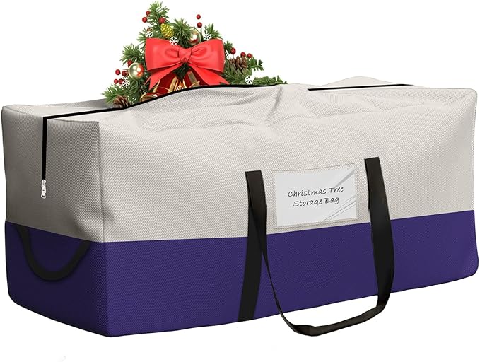 Christmas Tree Bag,Fits Up 8 Ft Tall Artificial Trees,600D Oxford Material,Heavy Duty Tree Bag,Dampproof Storage Bag with Durable Reinforced Handles & Dual Zipper&Transparent Pocket
