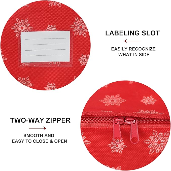 Christmas Wreath Storage Container - 24 Inch Wreath Storage Bag -Durable Handles - Holiday and Seasonal Christmas Storage Bag - 1 pack
