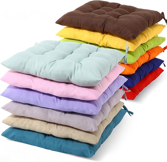 Geetery 12 Pcs Floor Pillows Bulk Seating Cushions for Floor Chair 15.7'' Large Meditation Cushion for Yoga Living Room Tatami Bedroom Balcony Office (Multicolor,Square)
