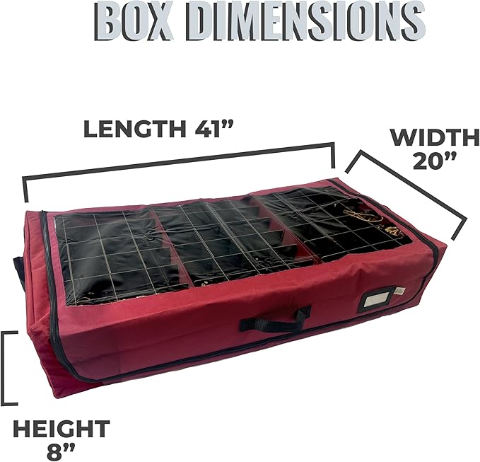 612 Vermont Flat Under Bed Ornament Storage Holds 108 Ornaments, 72 – 3” and 36 – 4” Ornaments (SB-40060-VT)