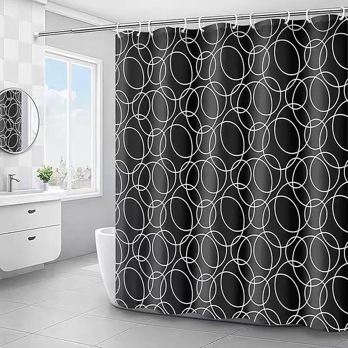 LLSCL Fabric Shower Curtain Liner with Magnets, Waterproof Hotel Quality, 72 x 72 Machine Washable