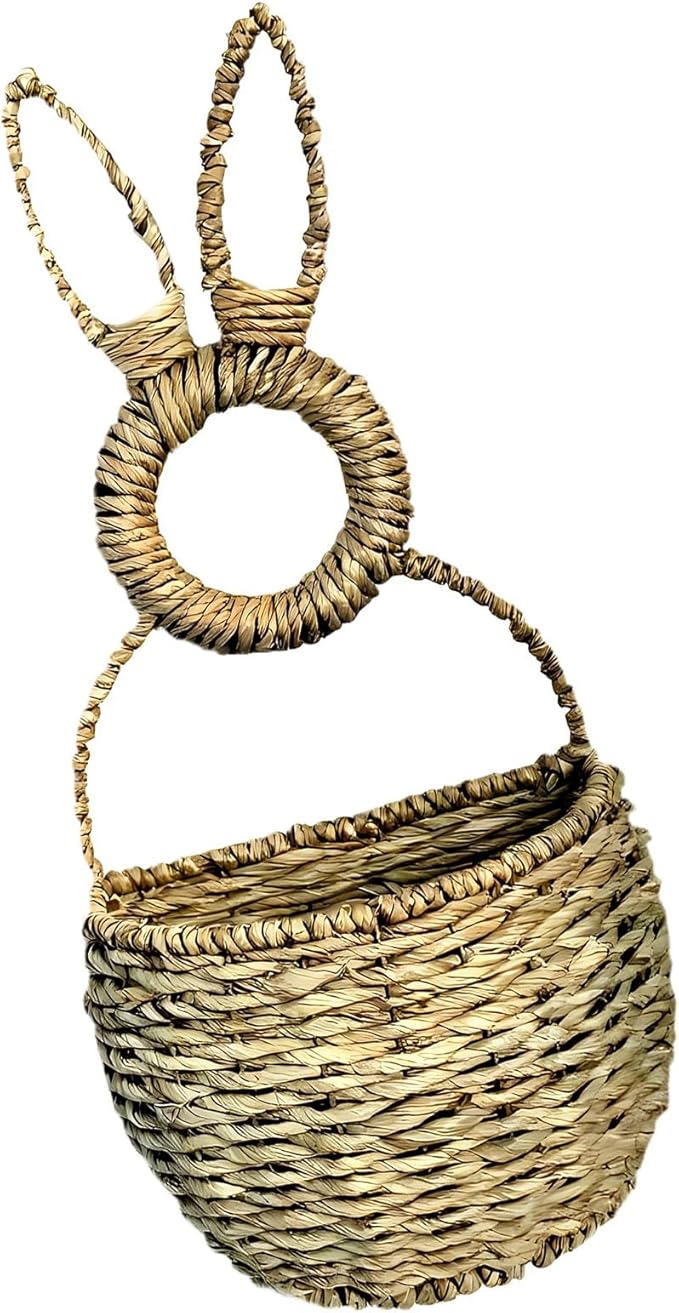 Decorative Rattan Rabbits Wall Mount Basket From Rattan Materials Fit Various Room Styles Natural Flexible Basket