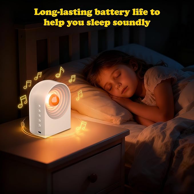 UNEEDE White Noise Sound Machine with Bluetooth Functionality, Night Light, Portable Bluetooth Speaker with Noise Canceling for Office & Sleeping, Meditation, Gathering (White)