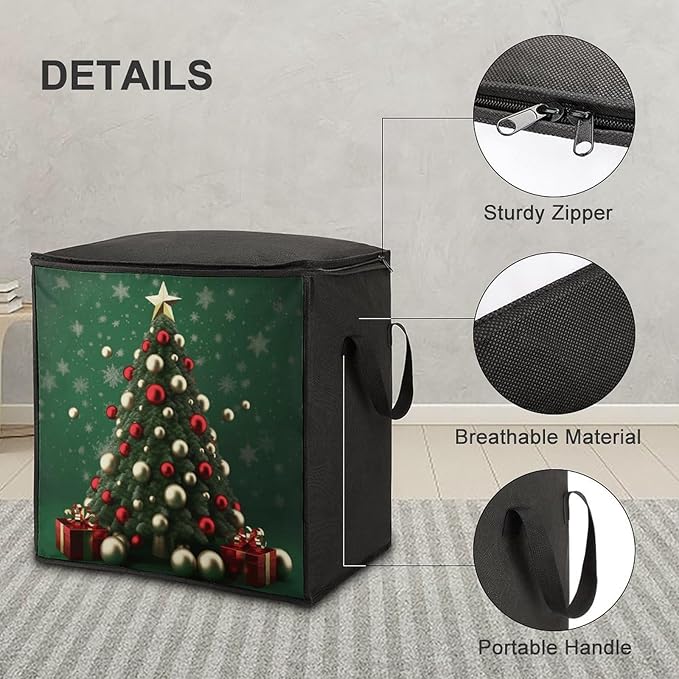 Round Ball Christmas Tree Storage Bag Quilt Storage Bag with Sturdy Zippered Fashion Breathable Closet Organizer Storage Boxes with Carry Handles for Blanket Pillow Bedding