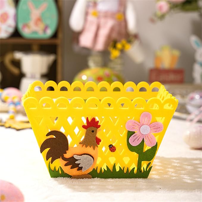 Colorful Rooster Holiday Bag Funny Storage Basket for Eggs and Candy Perfectly for Holiday Party Supplies