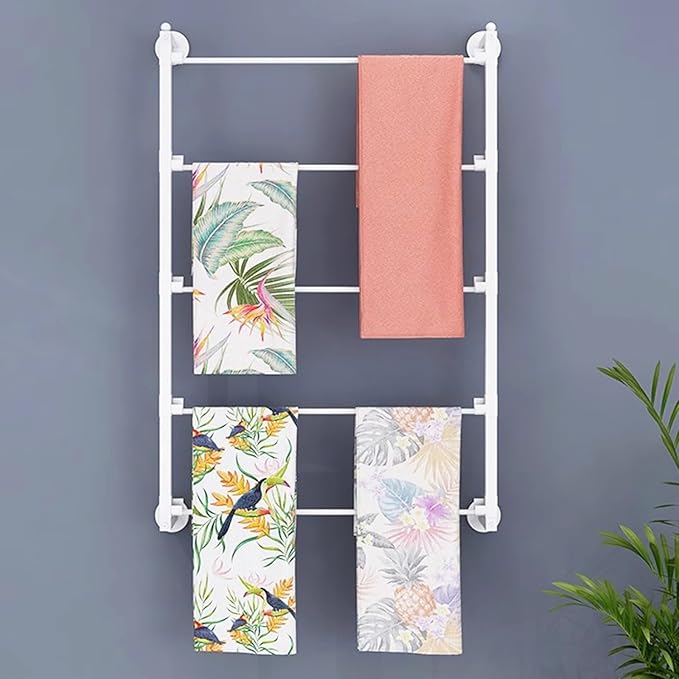 Wall Mounted Ribbon Display Rack, 5-Layer White Wrapping Paper Storage Holder for Flower Shop, Craft Room, Cake Shop (Size : 60x75cm/23.6x29.5in)