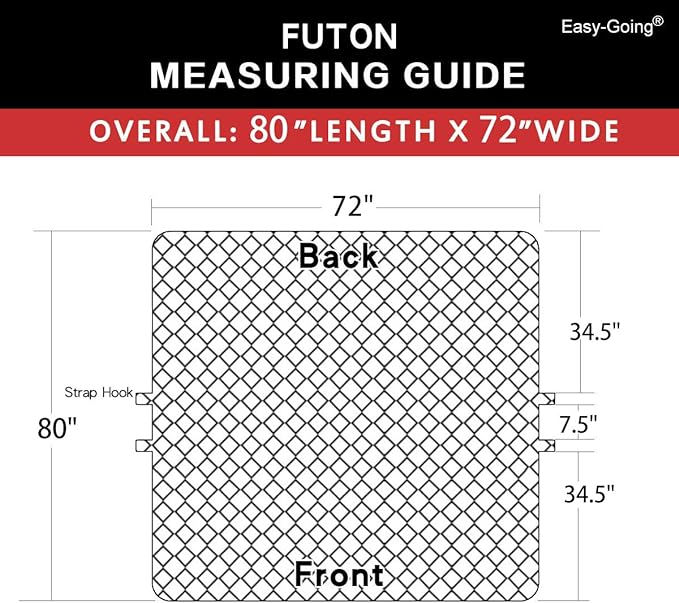 Easy-Going Futon Sofa Slipcover Reversible Sofa Cover Armless Cover Furniture Protector Couch Cover Water Resistant Pets, Kids, Children, Dog, Cat Camel/Ivory