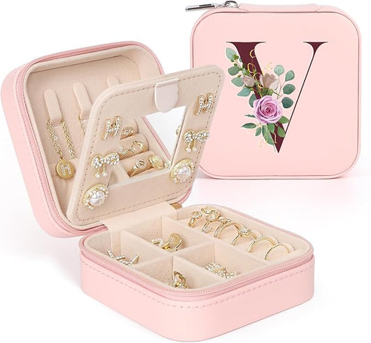 MFXIP Easter Basket Stuffers for Teens Essentials, Valentines Day Christmas Stocking Stuffers for Women Teen Girl Gifts Trendy Stuff Travel Jewelry Box Case Organizer Personalized Birthday Gifts