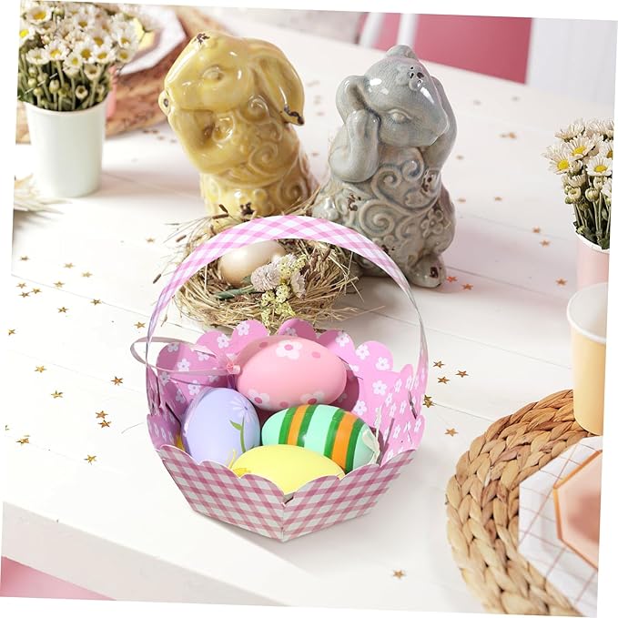 12pcs Adorable Easter Baskets for Storage Bunny Design for Treats and Festival Decor Creative Craft for Boys and Girls