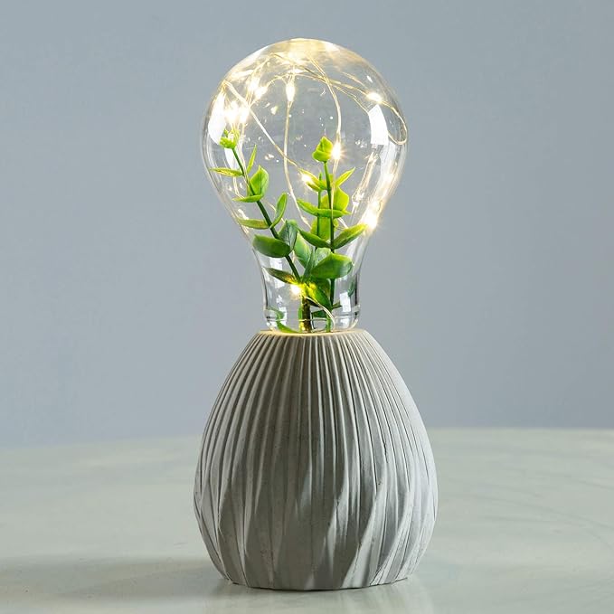 walsport Table Lamp Edison Bulb Night Lights, Concrete Cement Grey Base Nightstand Bedside Lamp, Industrial Minimal Style for Cafe Shop Home Decor Christmas Birthday Gift