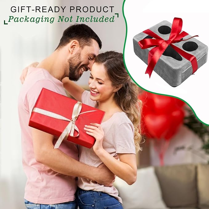 Couch Bed Cup Holder Pillow, Nisdoing 5 Hole Couch Drink Holder! Keep Drinks Hand Side and KeepTemp, Prevent Spills and Use Anywhere. Cup Holder for Couch, Bed,Camping,RV,Car,Beach. Gray