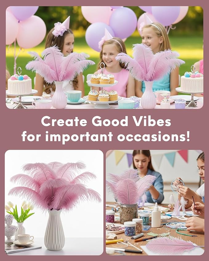 30pcs Old Pink Ostrich Feathers Natural Bulk 9-12inch(23-30cm) Vase Craft Wedding Home Party Centerpieces Christmas Day Decoration