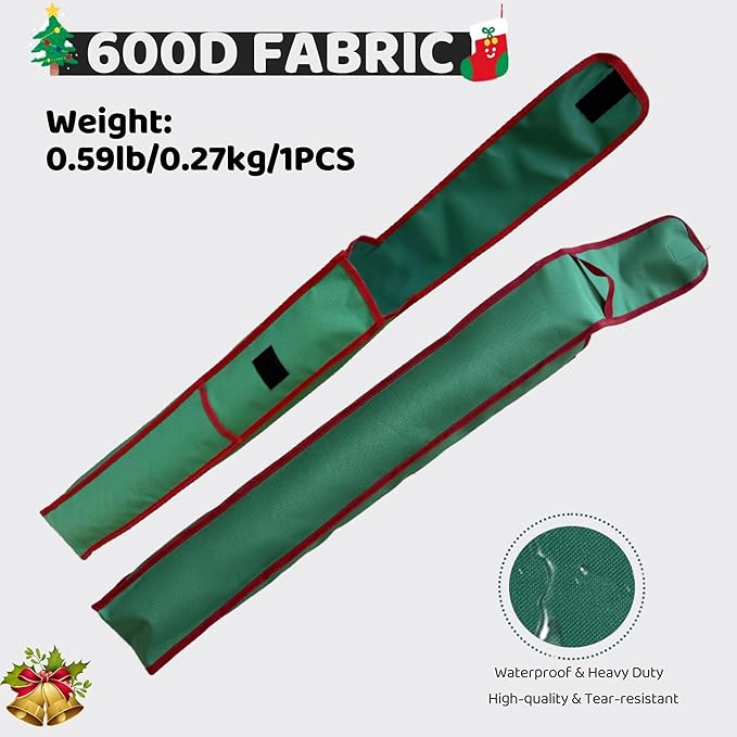 OUTTDID Wrapping Paper Storage Bag 31", Gift Wrapping Paper Organizer Storage Containers with Pocket for Crafts Poster Tools, Christmas Wrap Paper Holder fits for 9 Standard Rolls, Green