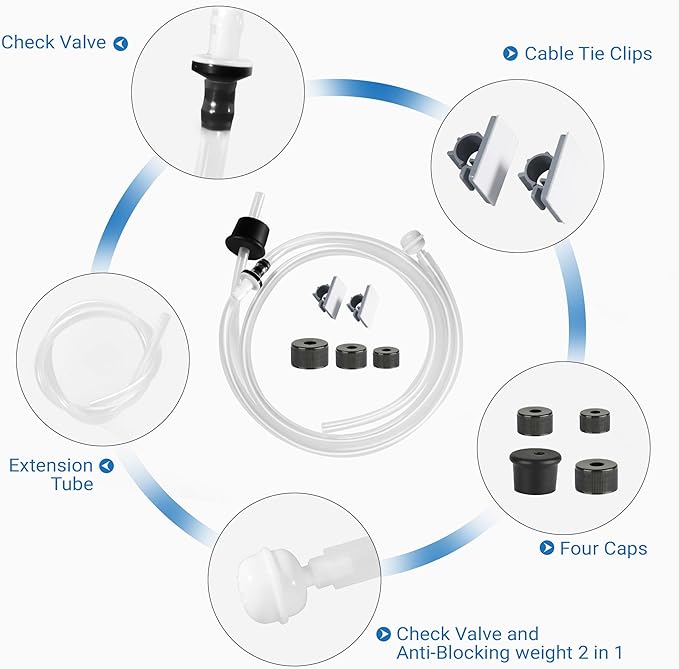 Yofidra Sink Soap Dispenser Extension Kit: Under Sink Dish Soap Dispenser with 47" Tube Hose and Check Valve for Prevent Backflow Countertop Kitchen Sink Accessories
