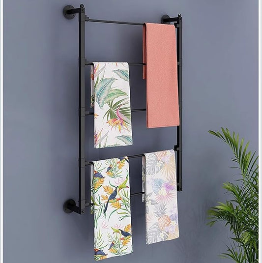 Metal Ribbon Holder Organizer Rack, Extra Large Wrapping Paper Organizer Storage Metal，4 Tier Stand Ribbon Roll Display Storage Shelf for Mothers Day Flower Store Craft Room Gift Wrapping (Col