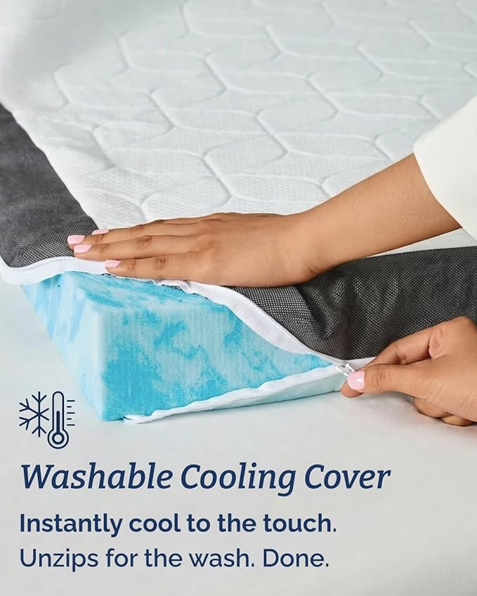 Memory Foam Mattress Topper with Cooling Cover - 3 Inch Cooling Gel Mattress Topper - Extra Plush, Thick & Comfortable - Twin Size Mattress Pad with Washable Cover - Pressure & Pain Relief Bed Topper