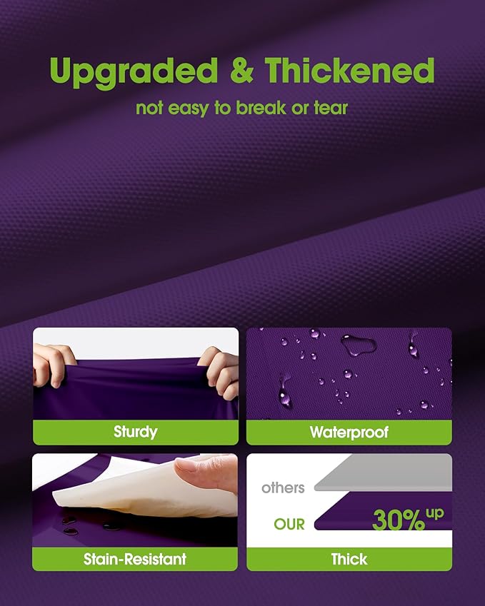 Pureegg Plastic Table Cloth Disposable 10 Pack, 84'' Round Table Cloths, Halloween Party Decorations, Summerween Decor, Halloween Tablecloths, Round, Plastic Cover, Leakproof & Sturdy, Purple