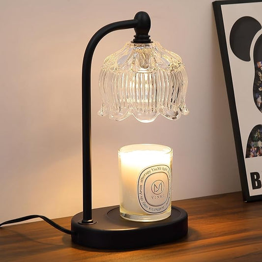 MEIXISUE Black Candle Warmer Lamp with Timer and Dimmer,Flameless Wax Melt Warmer for Jar Candles with 2 Bulbs,House Warming Gifts,Mother's Day/Birthday/Christmas Gifts for Mom/Wife,Home Decor