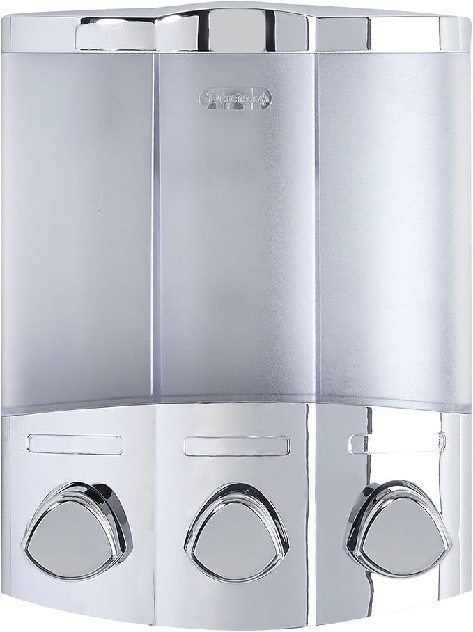 Better Living Products 76344-1 Euro Series TRIO 3-Chamber Soap and Shower Dispenser, Chrome