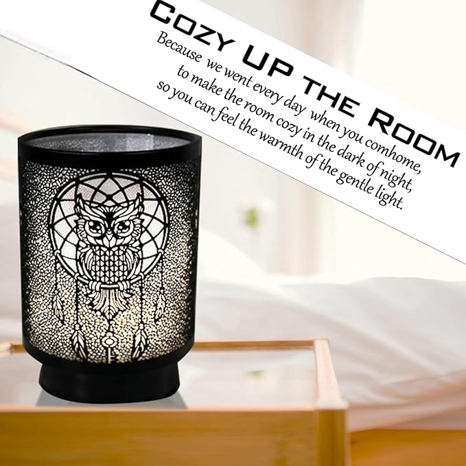 Battery Operated Table Lamp, Cordless Lamps for Home Décor, Nightlight with LED Bulb with Timer for Living Room Bedroom Tabletop Entryway Centerpiece Gift (owl)
