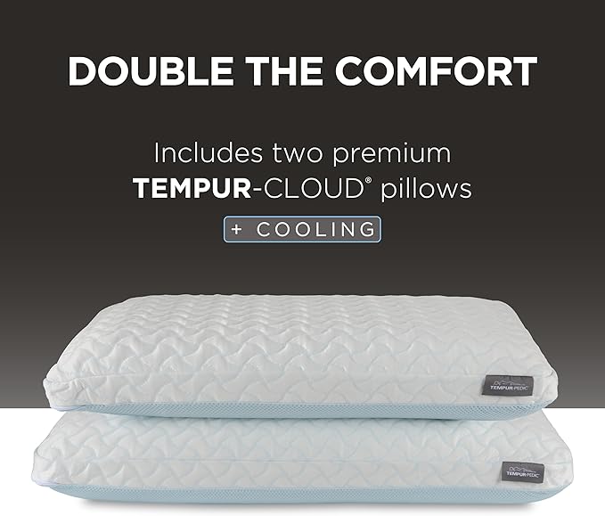 Tempur-Pedic TEMPUR-Cloud® + Cooling Pillow, King - 2-Pack