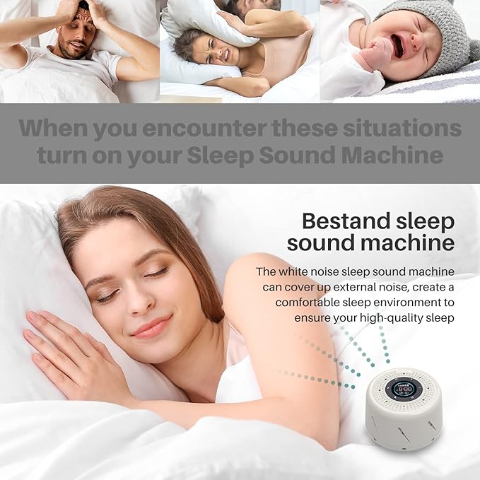 Real Fan White Noise Machine Sleep Sound Machine with Smart Mode, Timer & LED Display for Better Sleep, Office Privacy, Travel & Baby (Pink)
