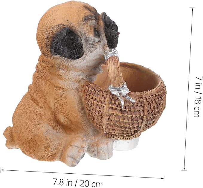 Cabilock Creative Puppy Ornament Storage Container Multi-functional Resin Basket for Keys Items Stylish Desktop Decoration for Home Office and Entryway