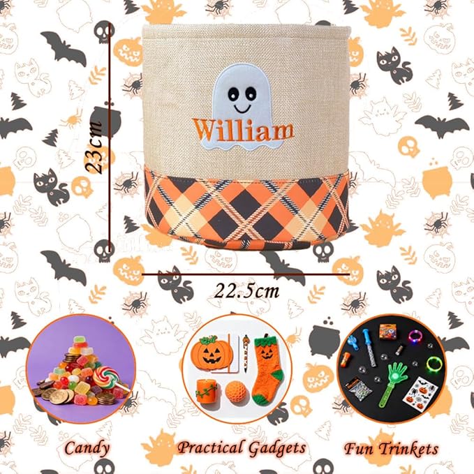 Halloween pumpkin checkered storage basket mall amusement park indoor outdoor decoration ornament tote basket
