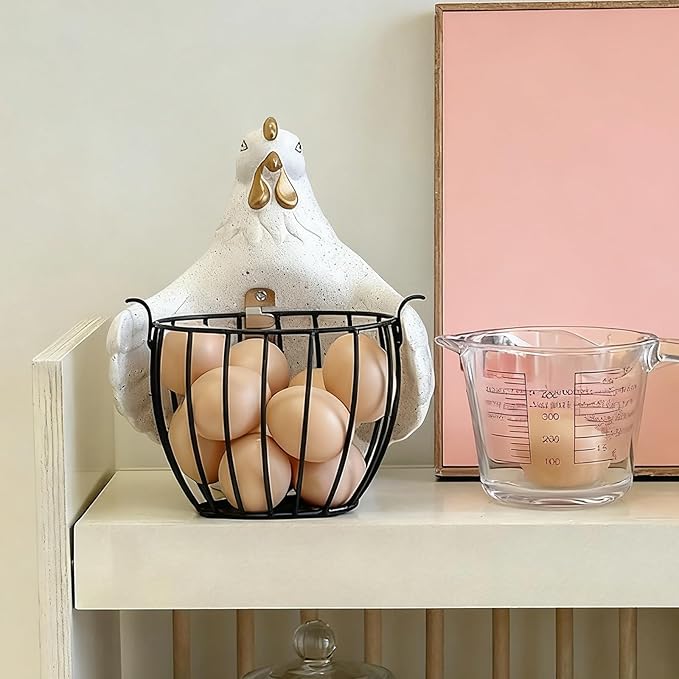 Bucolic Hugging Chicken Storage Basket Iron Frame Glues Multipurpose Organizers for Wedding Party Home Decors