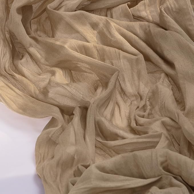 Socomi 2pcs Nude Brown Cheesecloth Table Runner Easter Spring Boho Rustic Gauze 120 inch 10FT Cheese Cloth Runner for Wedding Party Baby Shower Birthday Home Decor Holiday Decorations