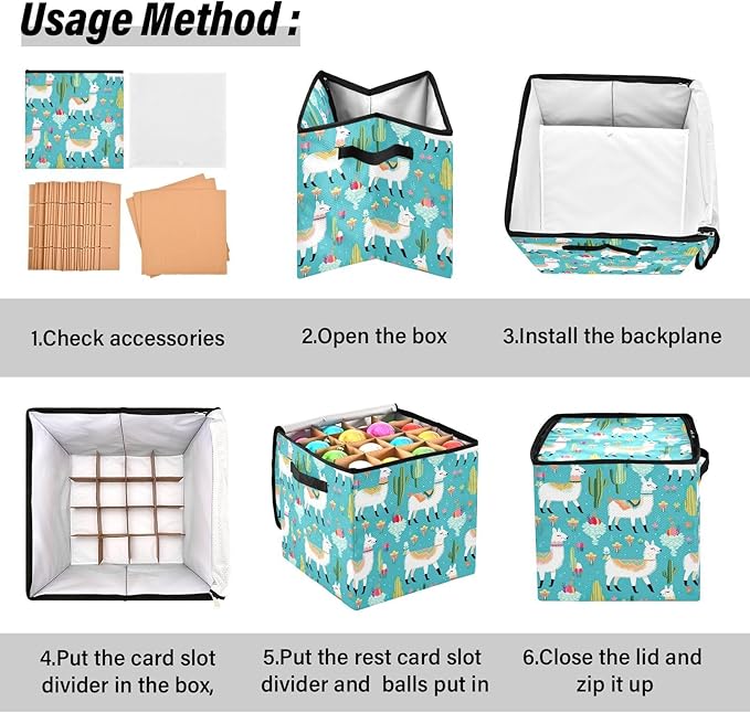 Kigai Alpaca Christmas Ornament Storage Box with Zipper & Adjustable Dividers Holiday Ornament Organizer Xmas Storage Container, 64 Balls