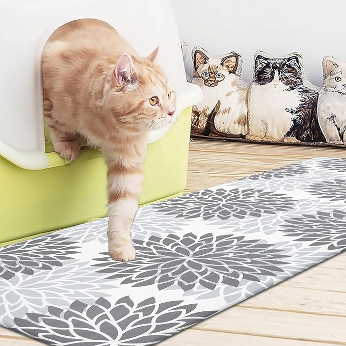 HEBE Anti Fatigue Kitchen Rugs Sets of 2, Non Slip Kitchen Mats for Floor, Waterproof Cushioned Comfort Standing Carpet for Kitchen Sink, Home Office, Laundry Room