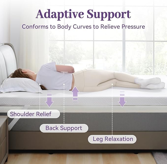 SINWEEK 3 Inch Gel Memory Foam Mattress Topper Twin Size, Ventilated High Density Pad for Back Pain, Bed Topper with Removable Soft Cover, CertiPUR-US Certified…