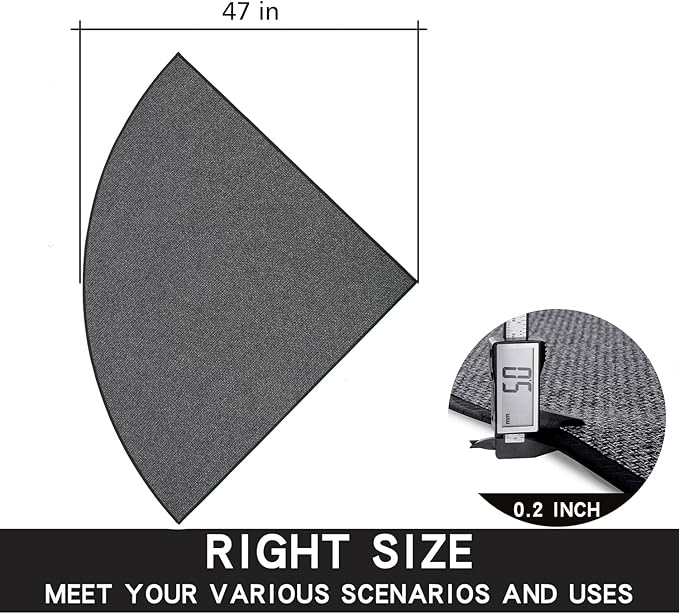 SUMLANS Fan Shaped Kitchen Mat 1 PCS, Cushioned Non Slip Rugs for Kitchen Floor, Absorbent Runner Comfort Standing Mats Washable for Kitchen, Office, Home (Black, Radius 47")