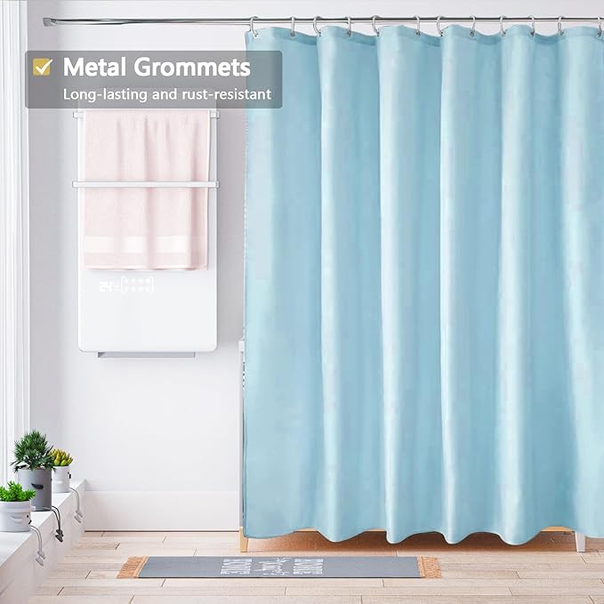LLSCL Fabric Shower Curtain Liner with Magnets, Waterproof Hotel Quality, 72 x 72 Machine Washable