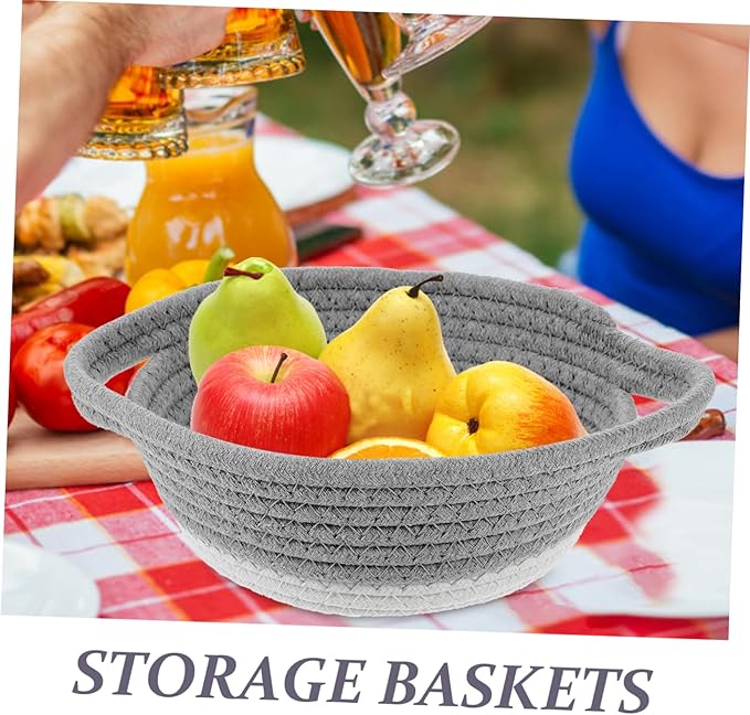 Holibanna Thick Cotton Rope Woven Storage Basket Wall-mounted Decorative Basket Home Accessory Rattan Sundries Holder