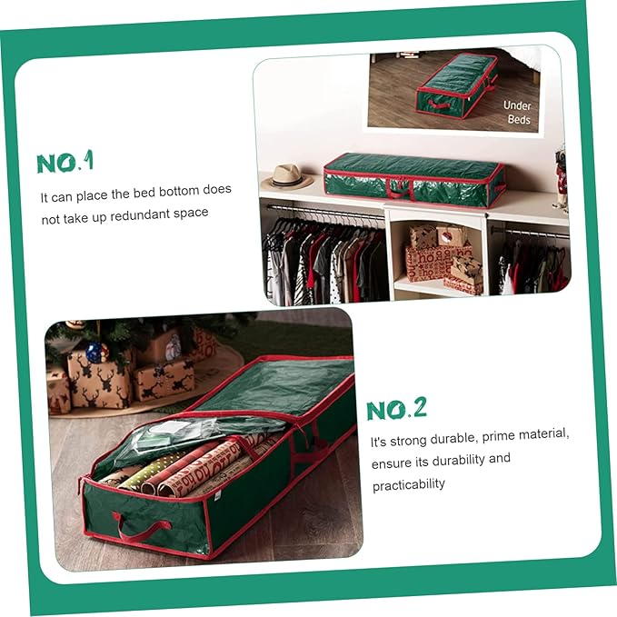 Ciieeo under Bed Storage Bag Wrapping Paper Organizer Decorative Storage Box Large Capacity