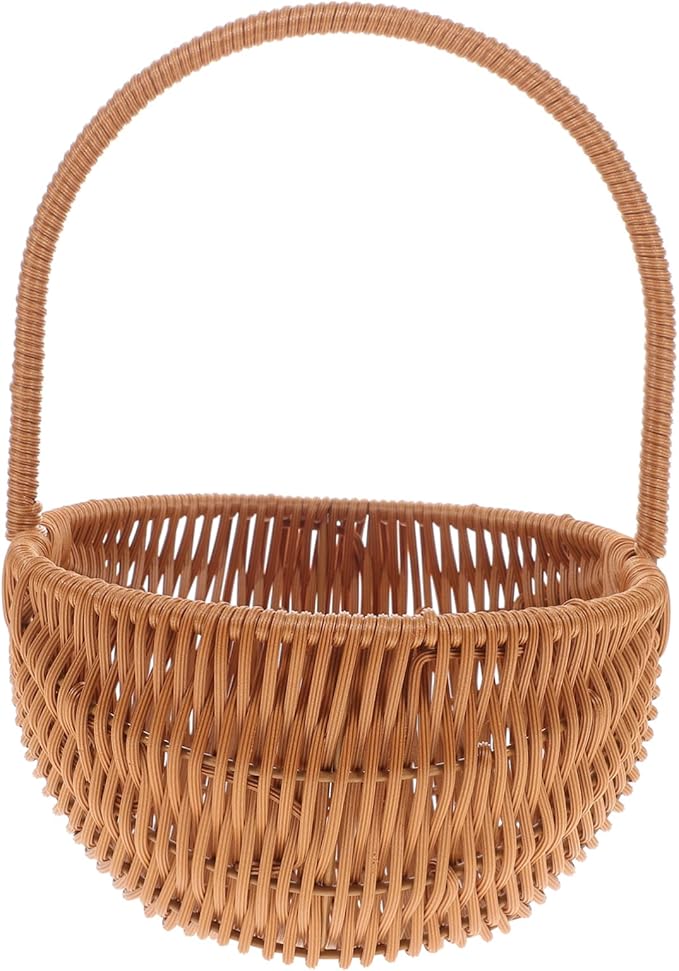 Homoyoyo Rectangular Easter Basket Weaving Mini Handcraft Storage Holder Handle for Home Decoration Boys and Girls and Party Use