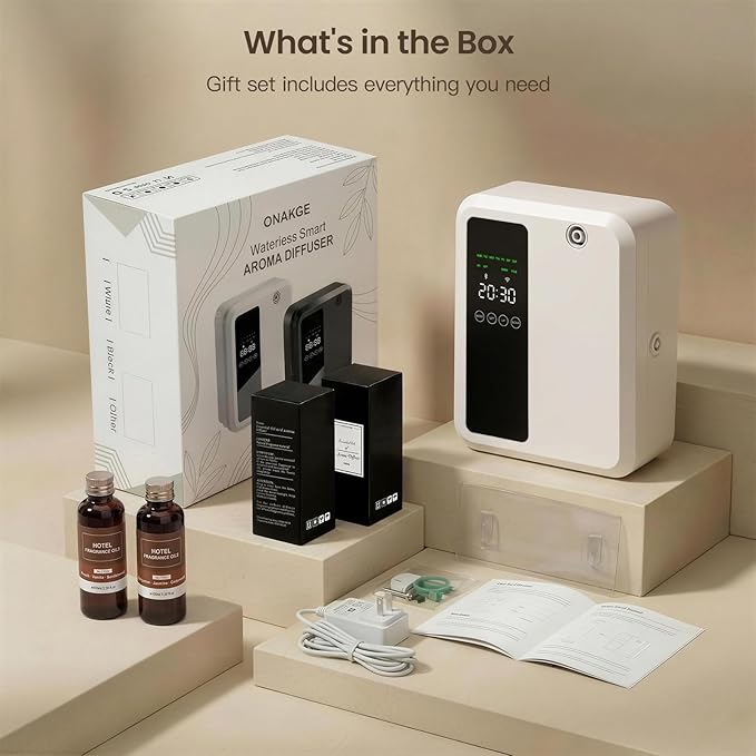 Waterless Essential Oil Diffuser for Large Room, 500ml Hotel Scent Diffuser, Cold Air Scent Machine, Covers Up to 3500 Sq Ft, Smart App Control, Wall Mounted, Fragrance Diffuser for Office Spa Home