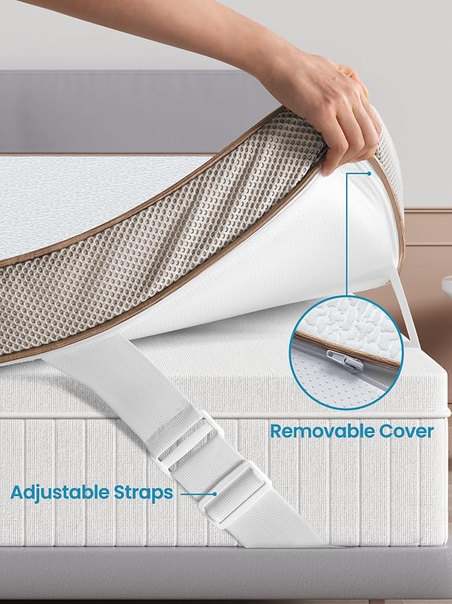 BedStory Cooling Mattress Topper Twin Size, 3 Inch Gel Infused Memory Foam Topper with Cool-to-Touch Removable Cover, Pressure Relief & Deep Refresh Sleep, CertiPUR-US Certified