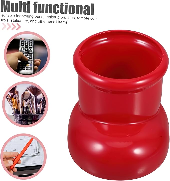 Red Boot Christmas Vase, Cute Pen and Pencil Holder for Desk, Small Desktop Marker Organizer and Storage Cup, Decorative Art Flowers Vase for Makeup Brushes and Pens Scissors