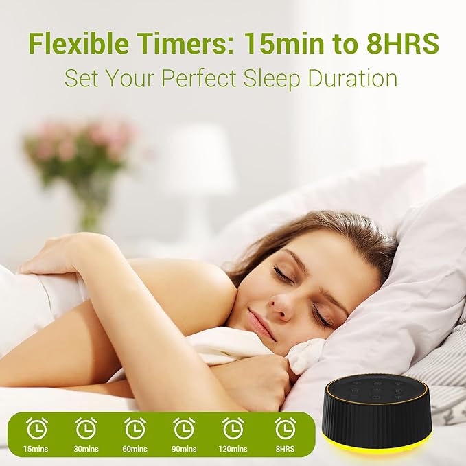 BGOVERSS White Noise Machine, 26 Hi-Fi Soothing Sounds & 10 Colors Night Light Sound Machine for Sleeping Adults, Baby & Kids, Portable Sleep Machine with 6 Timers, Noise Canceling for Home Office