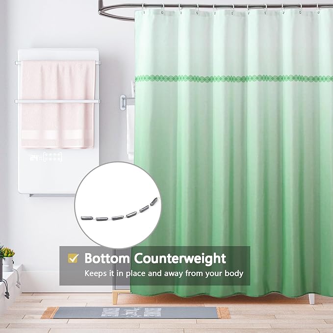 LLSCL Fabric Shower Curtain Liner with Magnets, Waterproof Hotel Quality, 72 x 72 Machine Washable