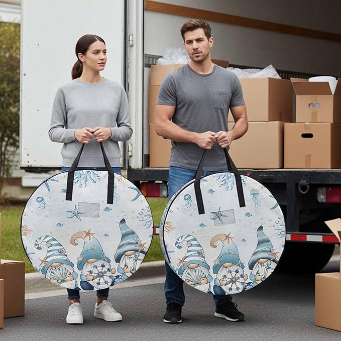 Storage Bag Round Storage Totes Bins Closet Organizers with Zippers & Handle Clothes Storage Container for Bedroom Dorm Space Saving Packing Supplies Moving Bags
