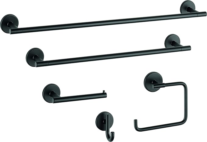 Delta Trinsic (1-Pack) Toilet Paper Holder Matte Black Tissue Roll Holder for Bathroom Organization and Storage Single Post Toilet Tissue Holder Wall Bathroom Accessories 75950-BL